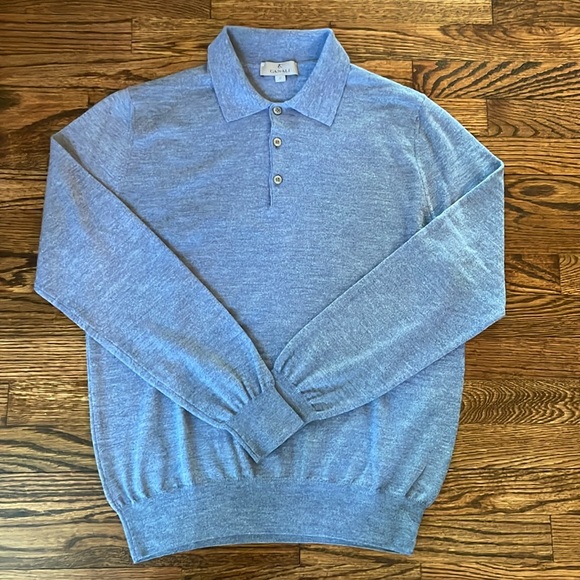 Canali Merino Wool Long-Sleeve Polo - Picture 6 of 11